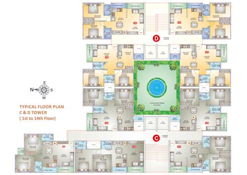 Block C & D Cluster Plan from 1st to 14th Floor vacanza-homes Block C & D Cluster Plan from 1st to 14th Floor