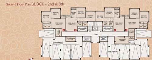  the-lake-paradise Block 2 And Block 8 Cluster Plan for ground Floor