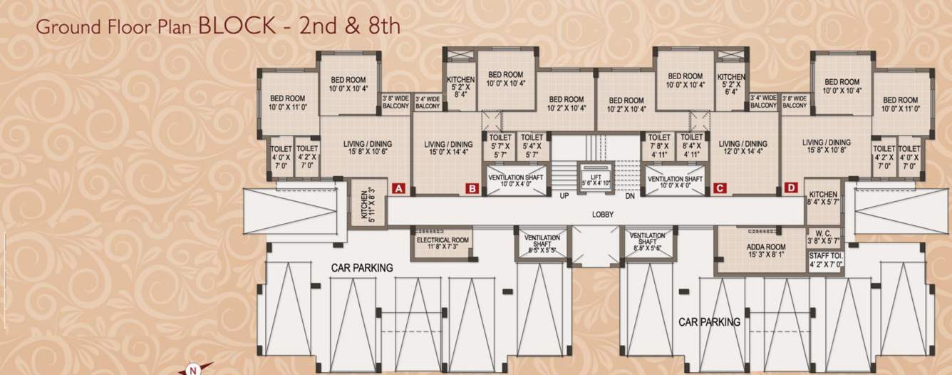  the lake paradise Block 2 And Block 8 Cluster Plan for ground Floor