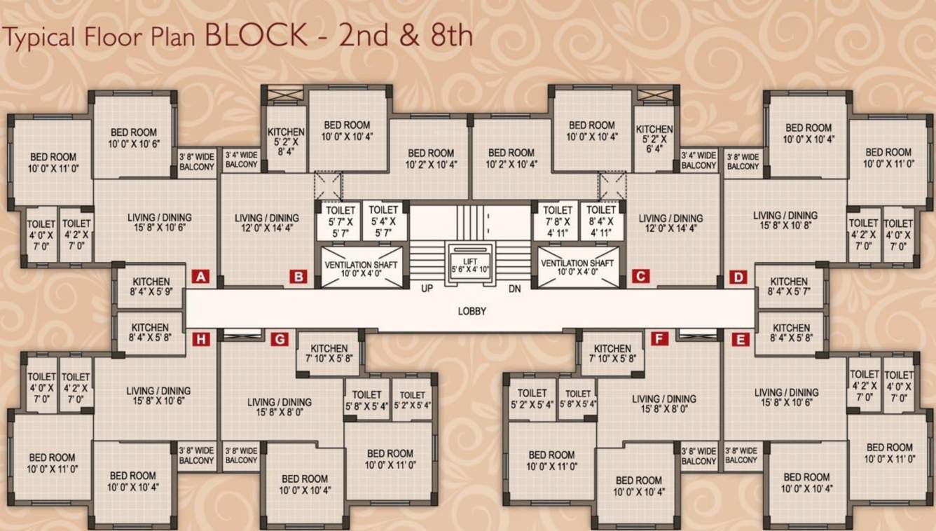  the lake paradise Block 2 And Block 8 Cluster Plan from 1st to 4th Floor