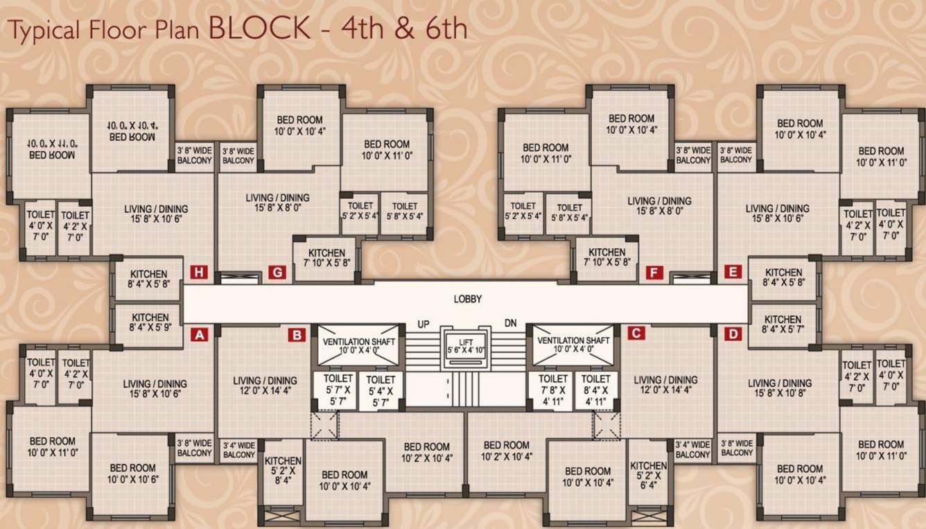  the lake paradise Block 4 And Block 6 Cluster Plan from 1st to 4th Floor