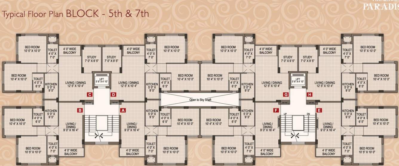  the lake paradise Block 5 And Block 7 Cluster Plan from 1st to 4th Floor