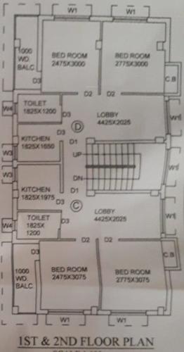  apartment Mehek Apartment Cluster Plan from 1st to 2nd Floor