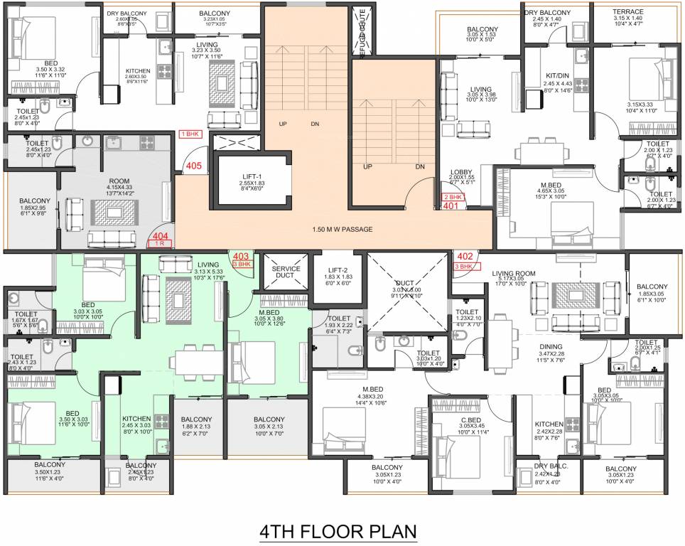  mayura Mayura Cluster Plan for 4th Floor