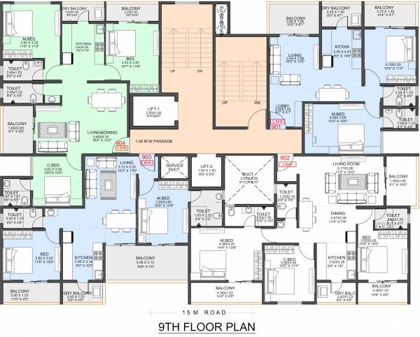  mayura Mayura Cluster Plan for 9th Floor