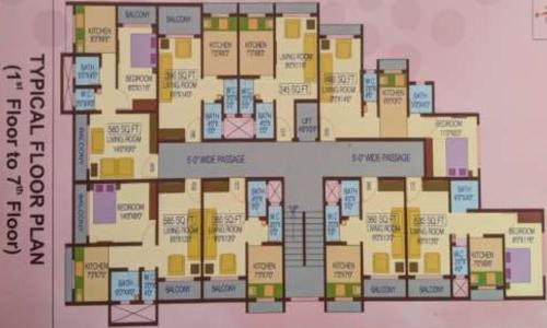  eknath-recidency Eknath Recidency Cluster Plan from 1st to 7th Floor