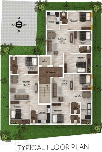  sesha-sai Sesha Sai Cluster Plan from 1st to 3rd Floor