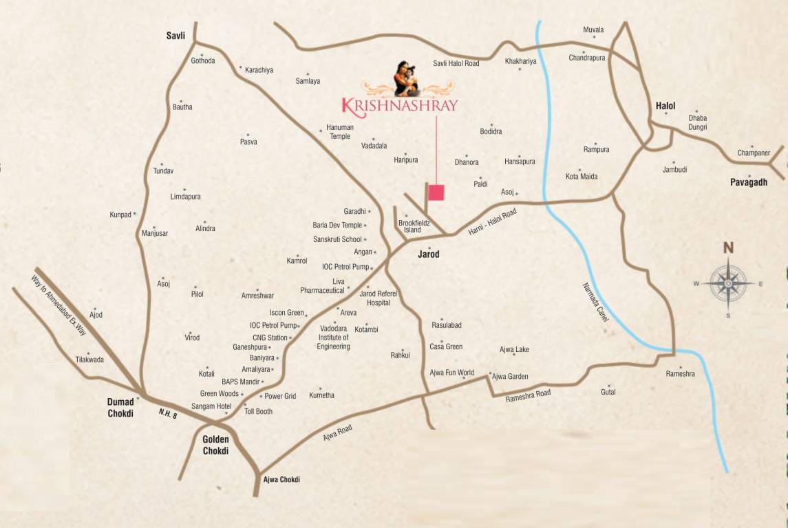  radhe krishnashray tenaments Location Plan