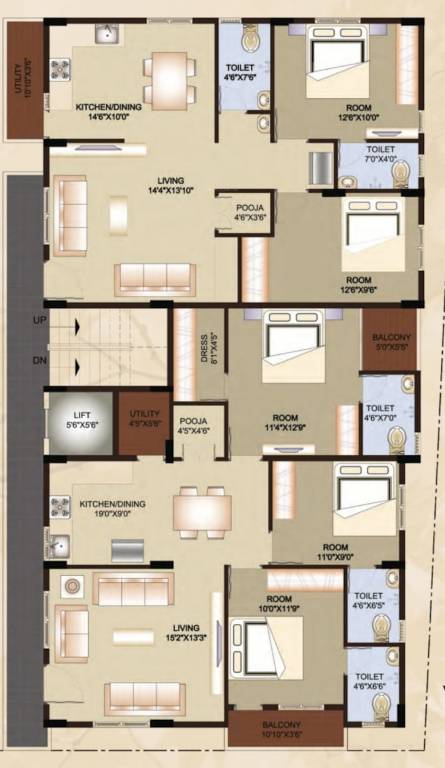 meadows Meadows Cluster Plan For Typical Floor