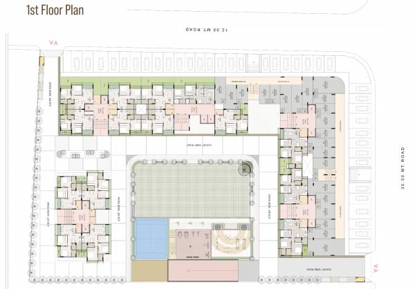  paarijat-aamra Block A, Block B, Block C And Block D, Block E Cluster Plan for 1st Floor