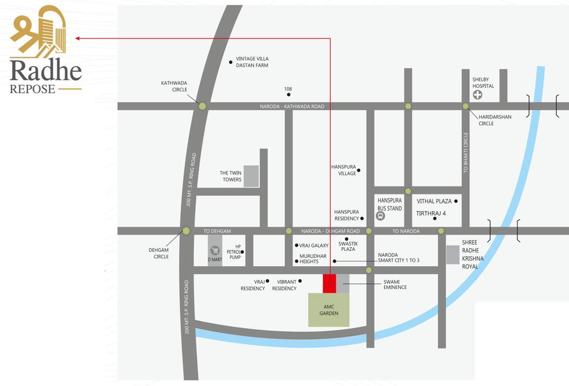  shree radhe repose Location Plan
