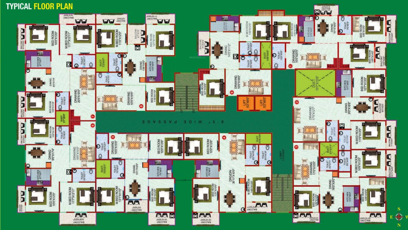 sharmanand complex Rudra Sharmanand Complex Cluster Plan for Typical Floor