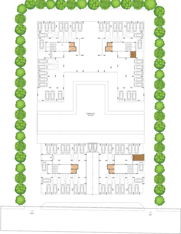  serene elegancy Block A, Block B, Block C And Block D  Cluster Plan for ground Floor