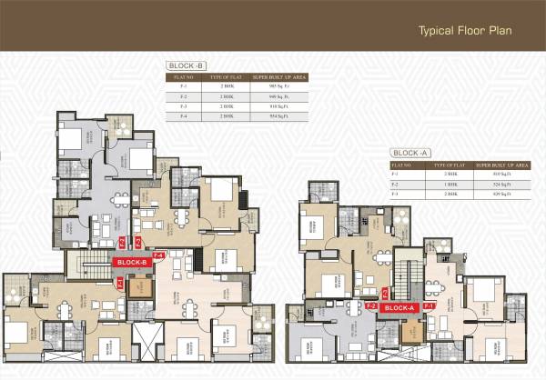  siddhi-vinayak Block A Cluster Plan from 1st to 3rd Floor