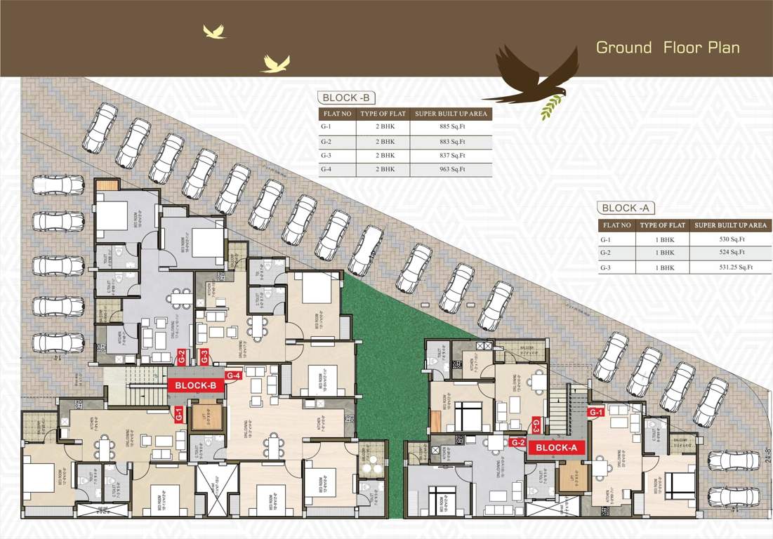  siddhi vinayak Block B Cluster Plan from ground to 1st Floor