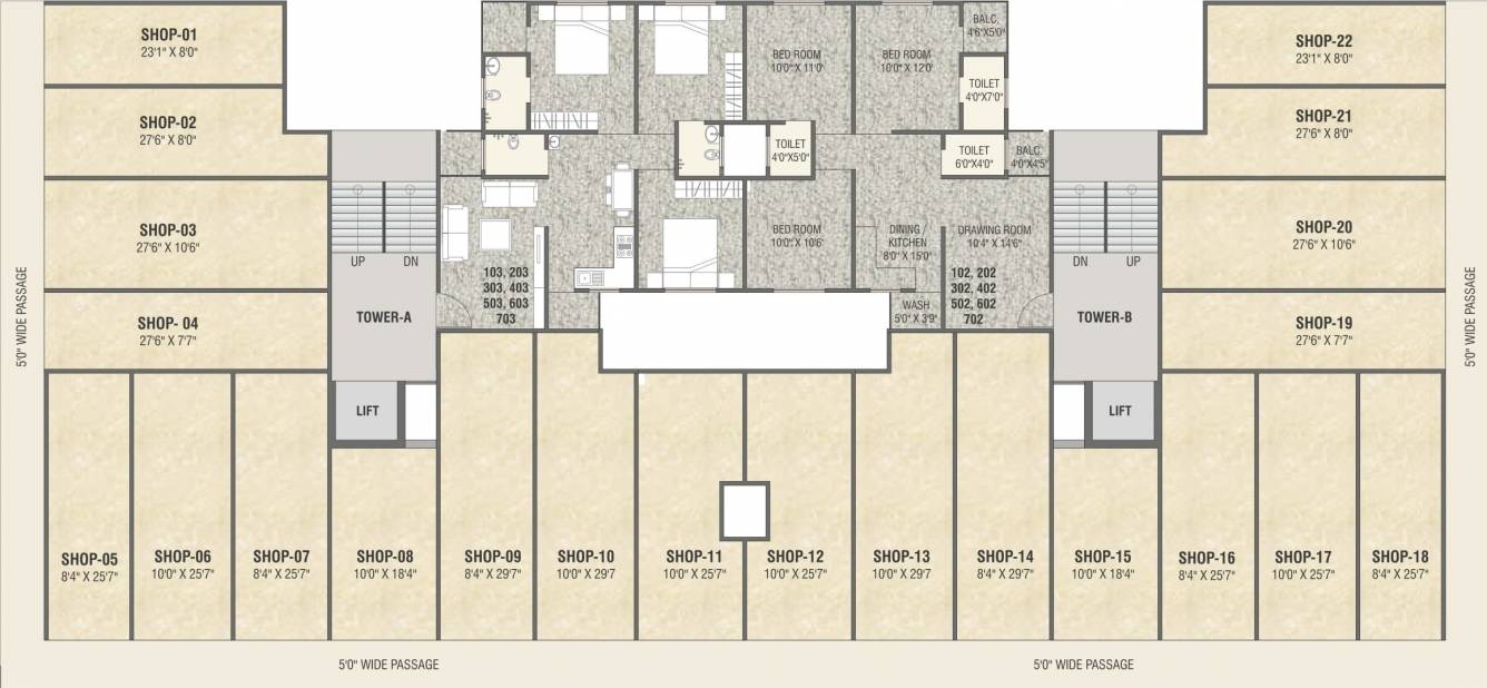 gold point Cluster Plan for 1st Floor