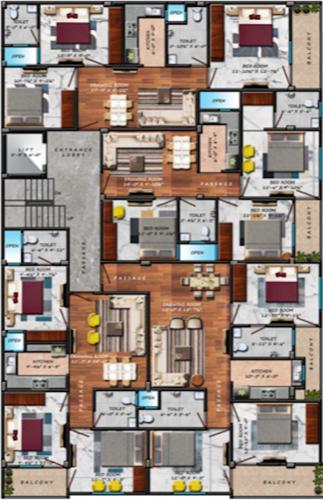  sukh-shanti-kunj Cluster Plan For Typical Floor