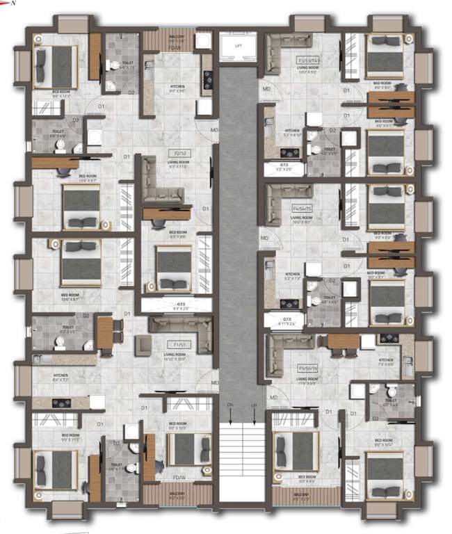  karal babylon Block F Cluster Plan From 1st to 2nd Floor