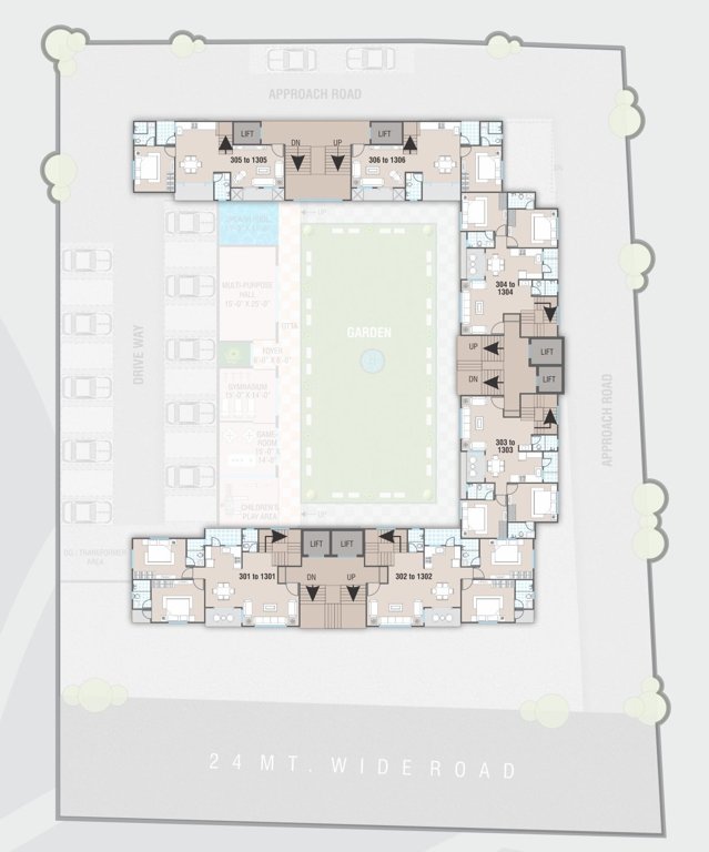  park solitaire A ,B,C Cluster Plan for 13th Floor