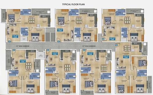  sumeru-residency Vardheeni Sumeru Residency Cluster Plan from 1st to 4th Floor