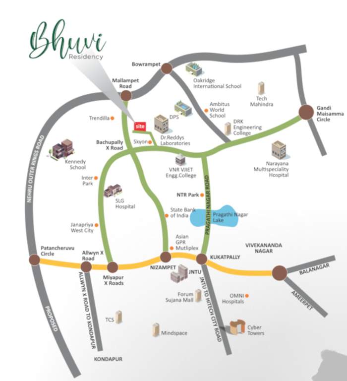  bhuvi residency Location Plan