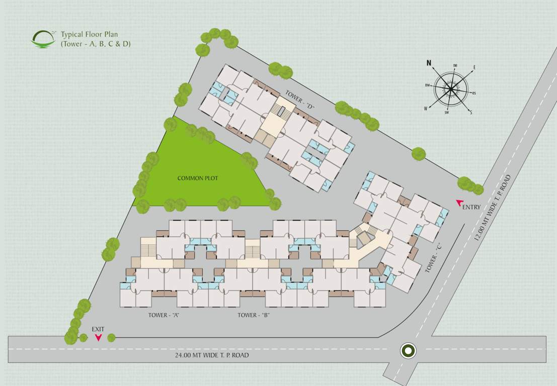  sunrise residency Tower A,B,C Cluster Plan