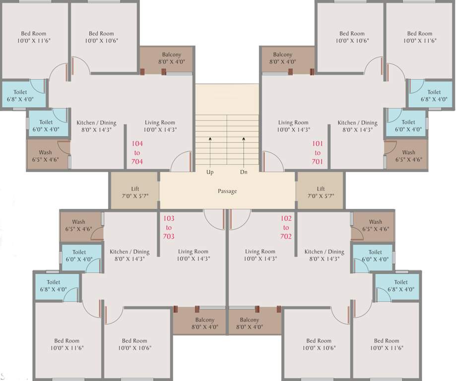  sunrise residency Tower B Cluster Plan From 1st To 7th Floor