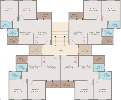 Tower B Cluster Plan From 1st To 7th Floor sunrise-residency Tower B Cluster Plan From 1st To 7th Floor