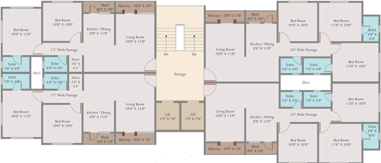  sunrise residency Tower D Cluster Plan From 1st To 7th Floor