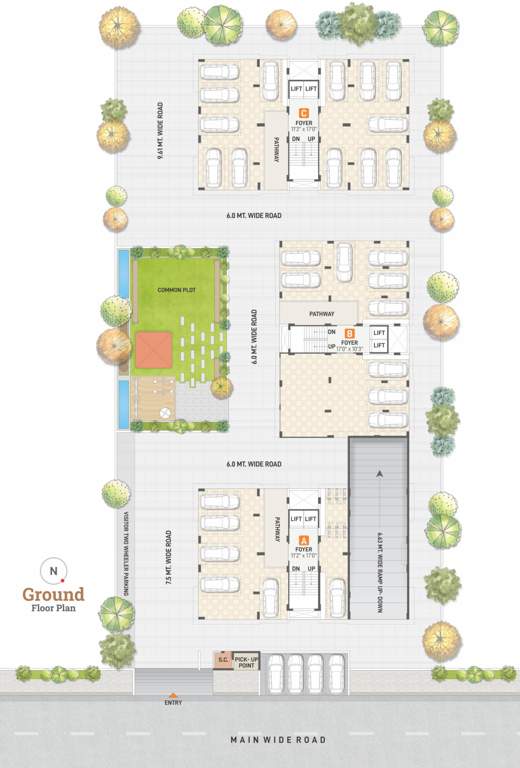  samarth royal A,B,C Cluster Plan For Ground Floor