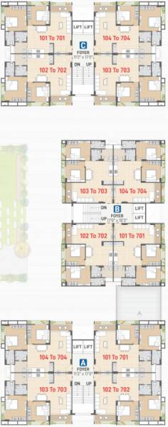  samarth-royal A Cluster Plan from 1st to 7th Floor