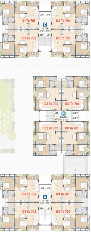  samarth royal A Cluster Plan from 1st to 7th Floor