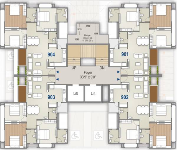  aalayam B Cluster Plan From 6th To 9th Floor