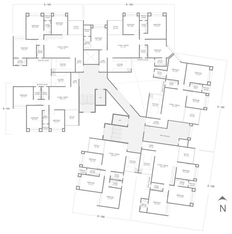  the address B Cluster Plan For 13th Floor