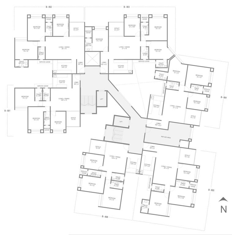  the address B Cluster Plan For 8th Floor