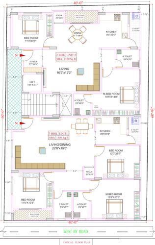  homes Lucky Homes Cluster Plan from 1st to 5th Floor