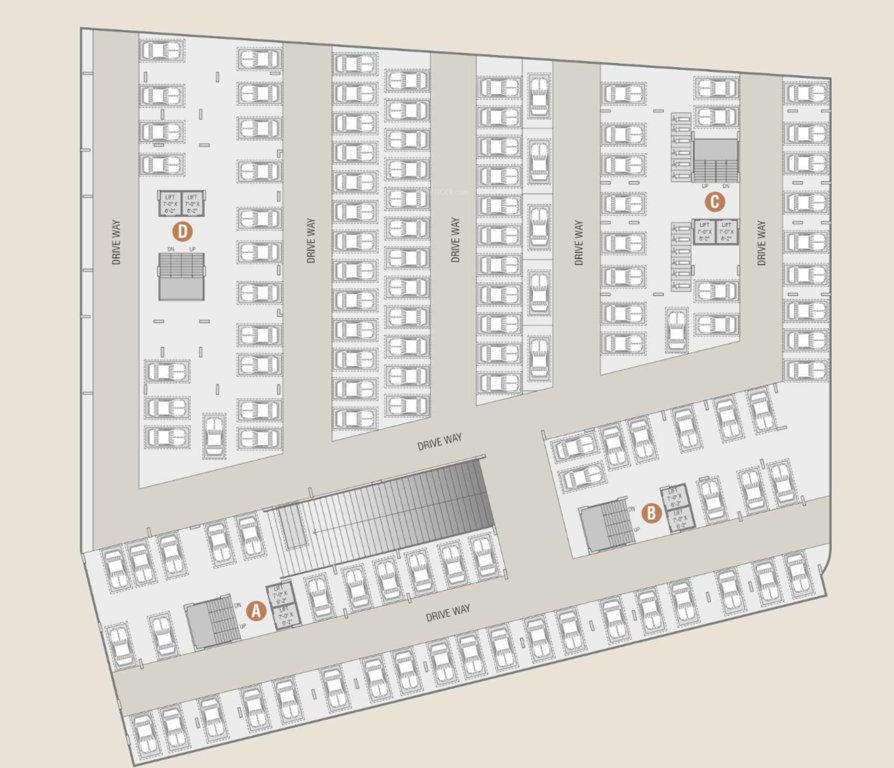 aashray elegance A,B,C,D Cluster Plan For Basement