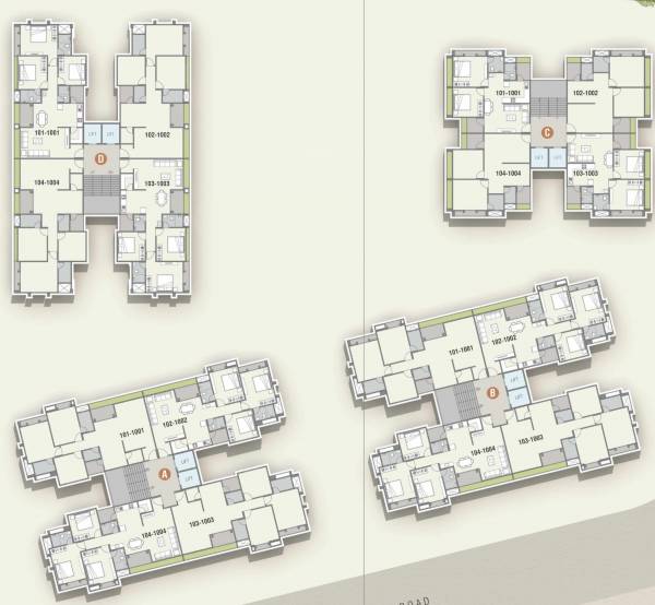 A,B,C,D Cluster Plan For typical aashray-elegance A,B,C,D Cluster Plan For typical