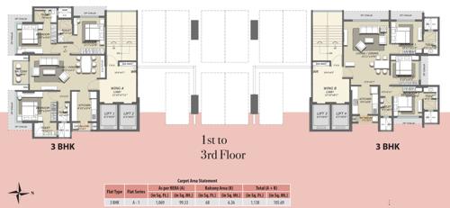  magnus Skyline Magnus Wing A Cluster Plan from 1st to 3rd Floor