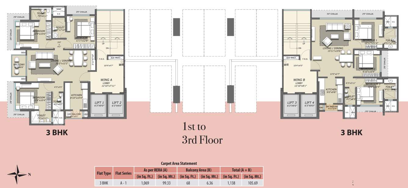  magnus Skyline Magnus Wing A Cluster Plan from 1st to 3rd Floor