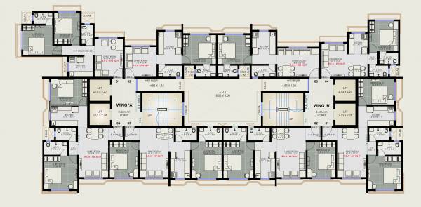  royal-stone Royal Stone Wing A And B Typical Cluster Plan