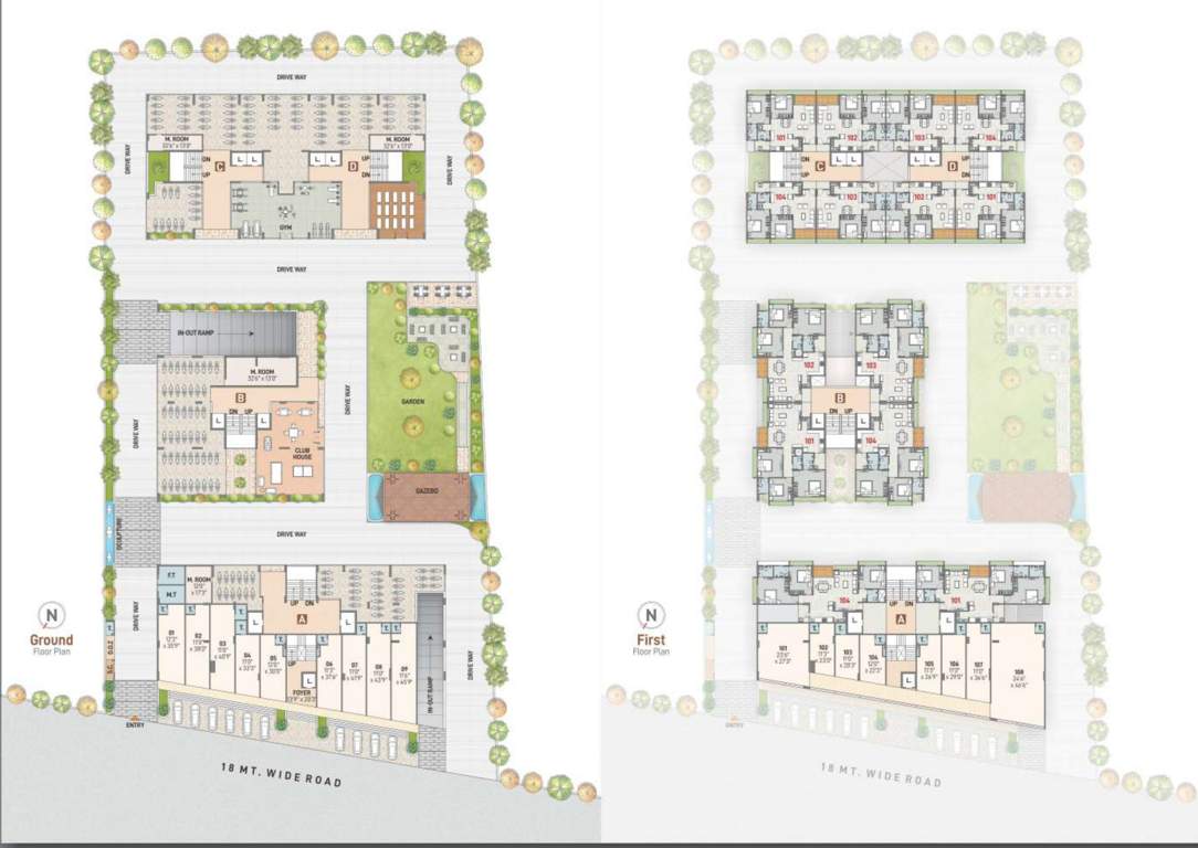  15 Ground And First Floor Cluster Plan