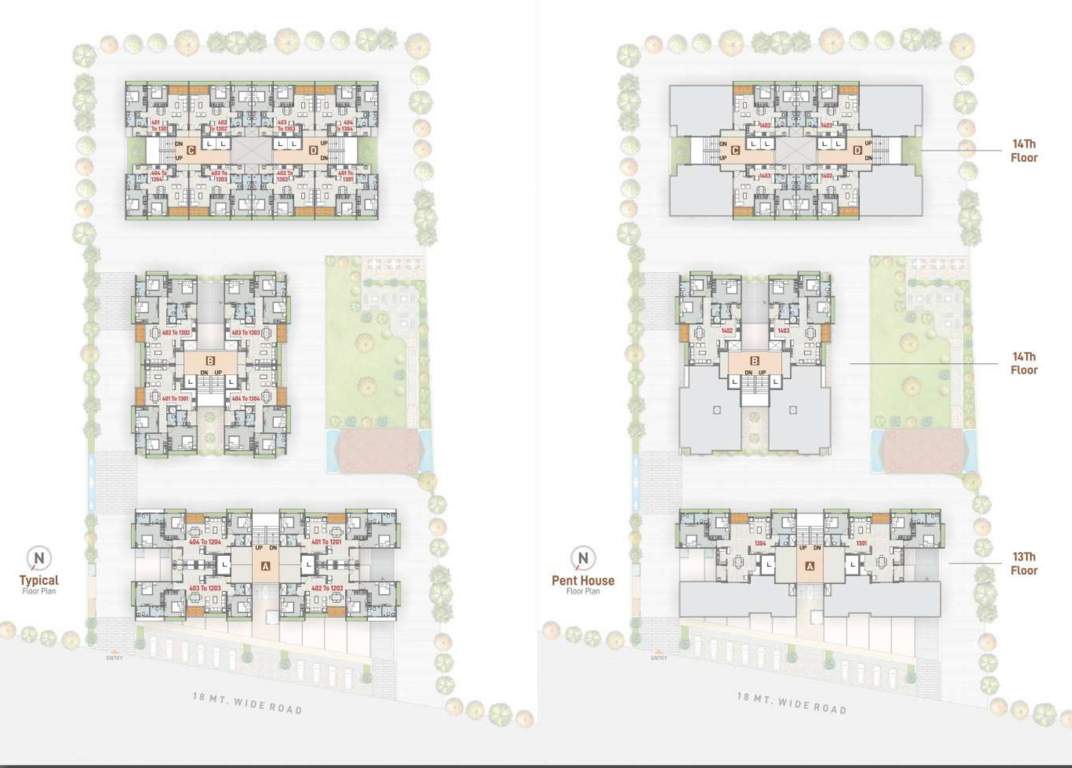  15 Typical Floor Cluster Plan