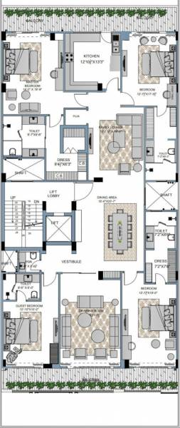  hiraeth-residency Hiraeth Residency Cluster Plan for 3rd Floor
