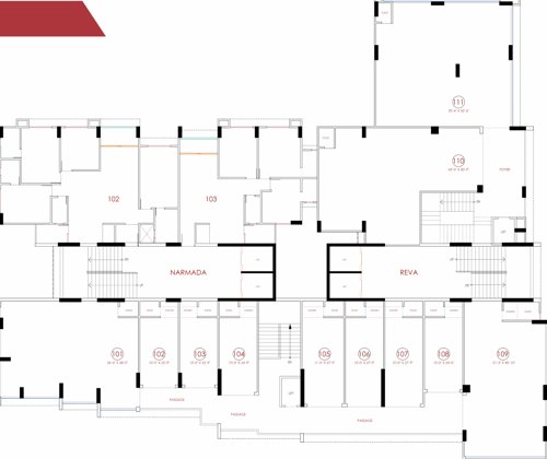  parisar Narmada And Reva Cluster Plan for 1st Floor