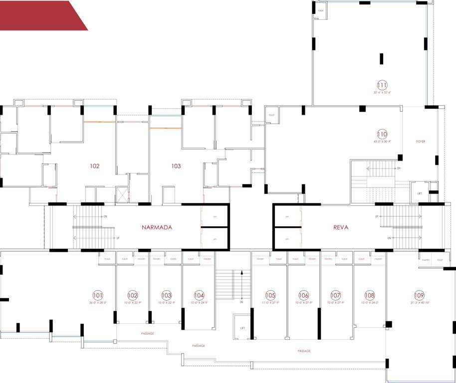  parisar Narmada And Reva Cluster Plan for 1st Floor