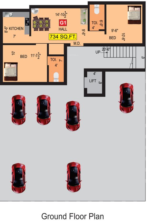  aarunya VGK Aarunya Cluster Plan for ground Floor