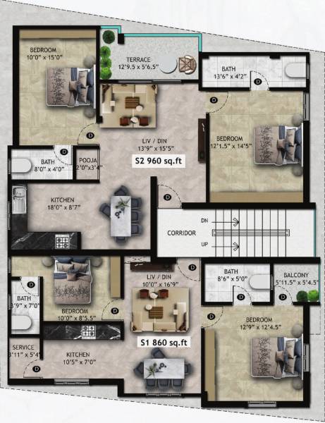  dwaraka Dwaraka Cluster Plan For 2nd Floor