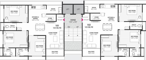  shubhadra-flats Shubhadra Flats Cluster Plan From 1st To 6th Floor