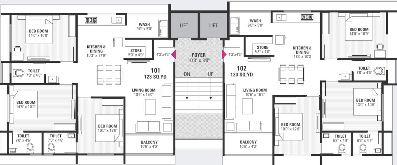  shubhadra flats Shubhadra Flats Cluster Plan From 1st To 6th Floor